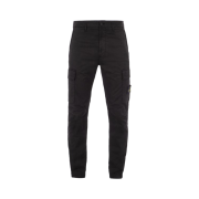 Stone Island 32710 Stretch Cotton Gabardine Garment Dyed Cargo Trousers Black - 23FW
