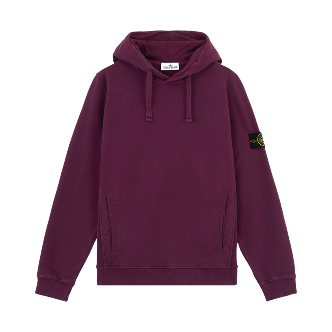스톤 아일랜드 60820 브러쉬드 오가닉 코튼 플리스 후드 스웨트셔츠 위드 포켓 버건디 - 24FW(Stone Island 60820 Brushed Organic Cotton Fleece Hooded Sweatshirt with Pockets Burgundy - 24FW) - 1