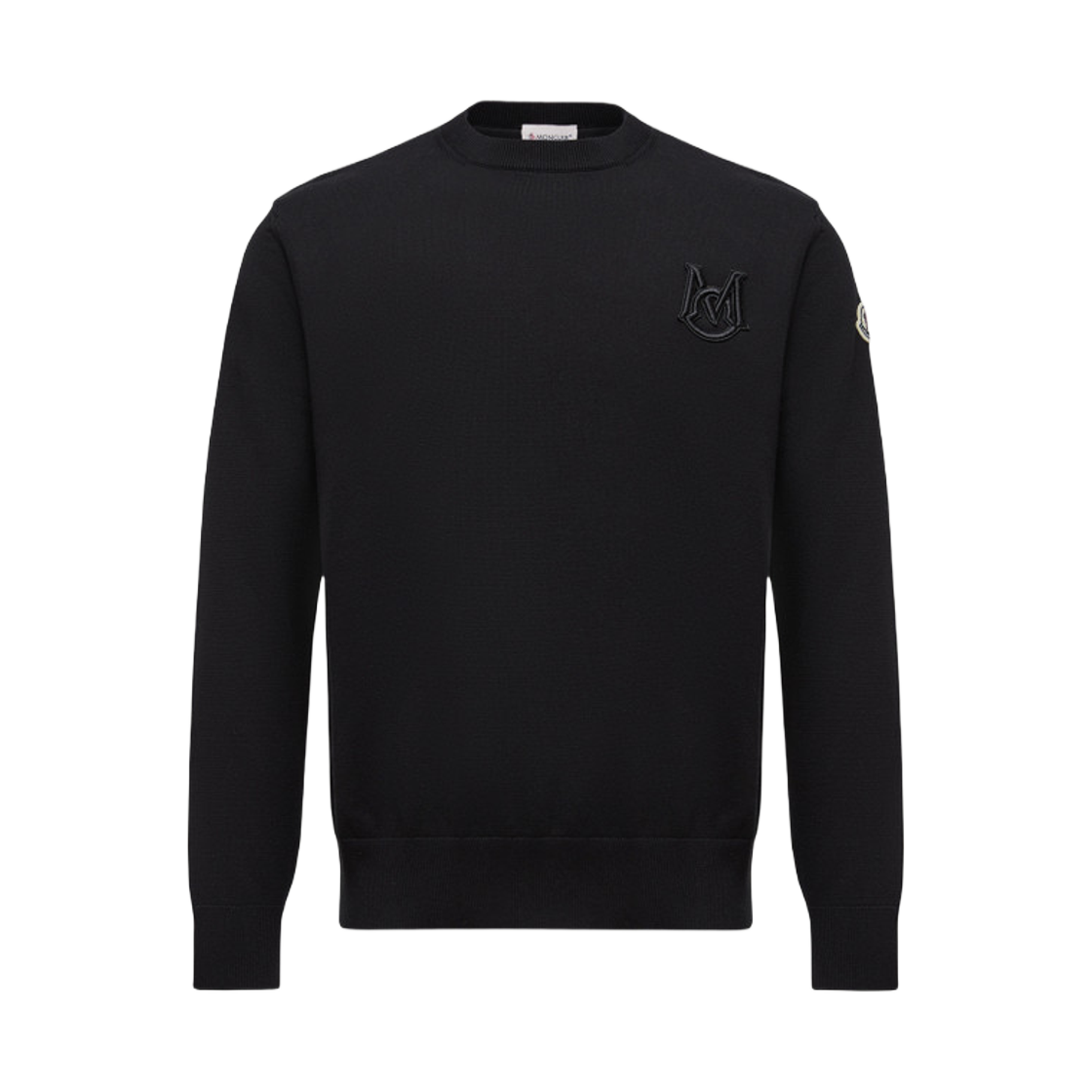 몽클레르 자수 모노그램 코튼 점퍼 블랙 - 25FW(Moncler Embroidered Monogram Cotton Jumper Black - 25FW)