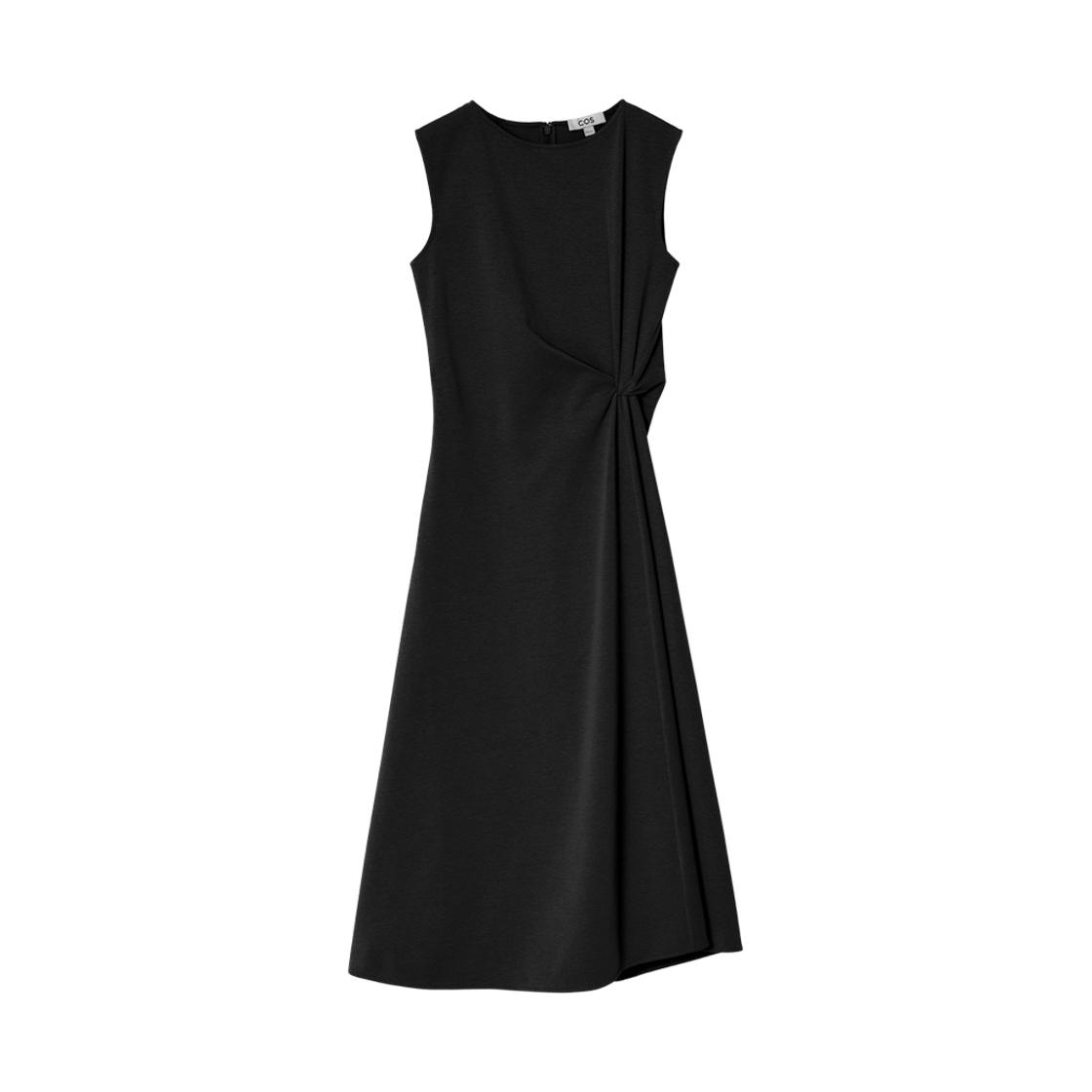 (W) 코스 트위스트 디테일 미디 드레스 블랙((W) COS Twist Detail Midi Dress Black)