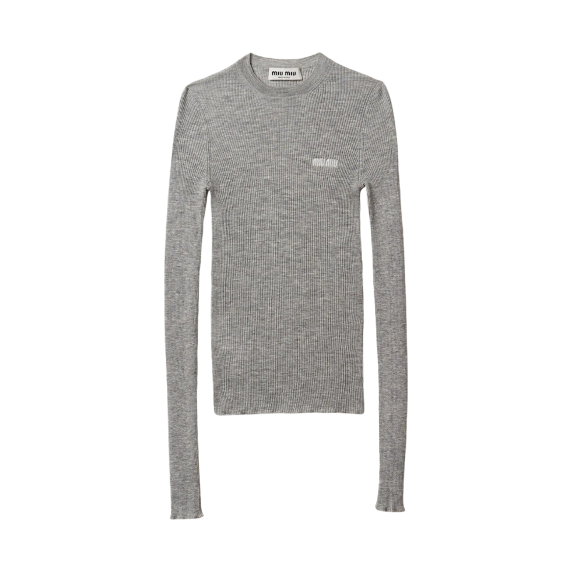 (W) 미우 미우 캐시미어 앤 실크 스웨터 그레이((W) Miu Miu Cashmere and Silk Sweater Grey) - 1