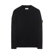 Stone Island 538C2 Full Rib Wool Knitted Sweater Black - 22FW