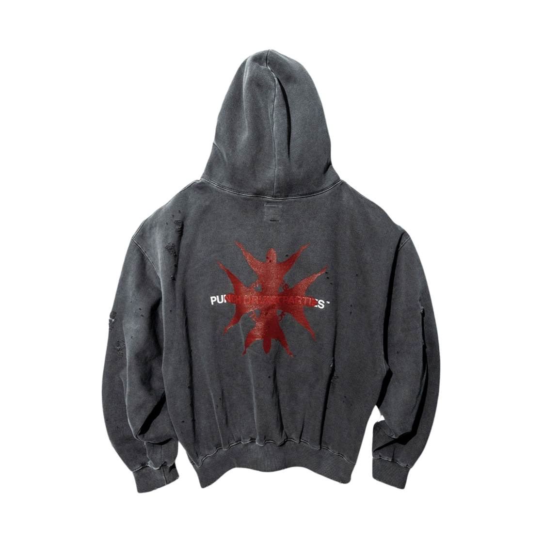 펀치 드렁크 파티즈 결속 가먼트 다이드 후디 차콜(Punch Drunk Parties Gyeolsoc Garment Dyed Hoodie Charcoal)