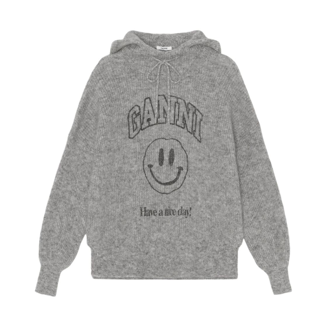 (W) 가니 소프트 울 니트 와이드 후드 팔로마 멜란지((W) Ganni Soft Wool Knit Wide Hoodie Paloma Melange) - 1