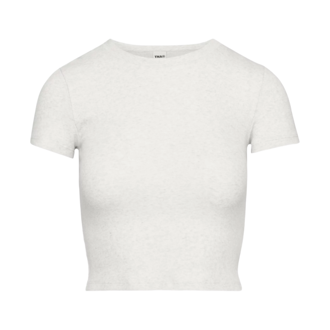 95025 (W) Aritzia Tna Homestretch Crew Waist T-Shirt Heather Cloud White