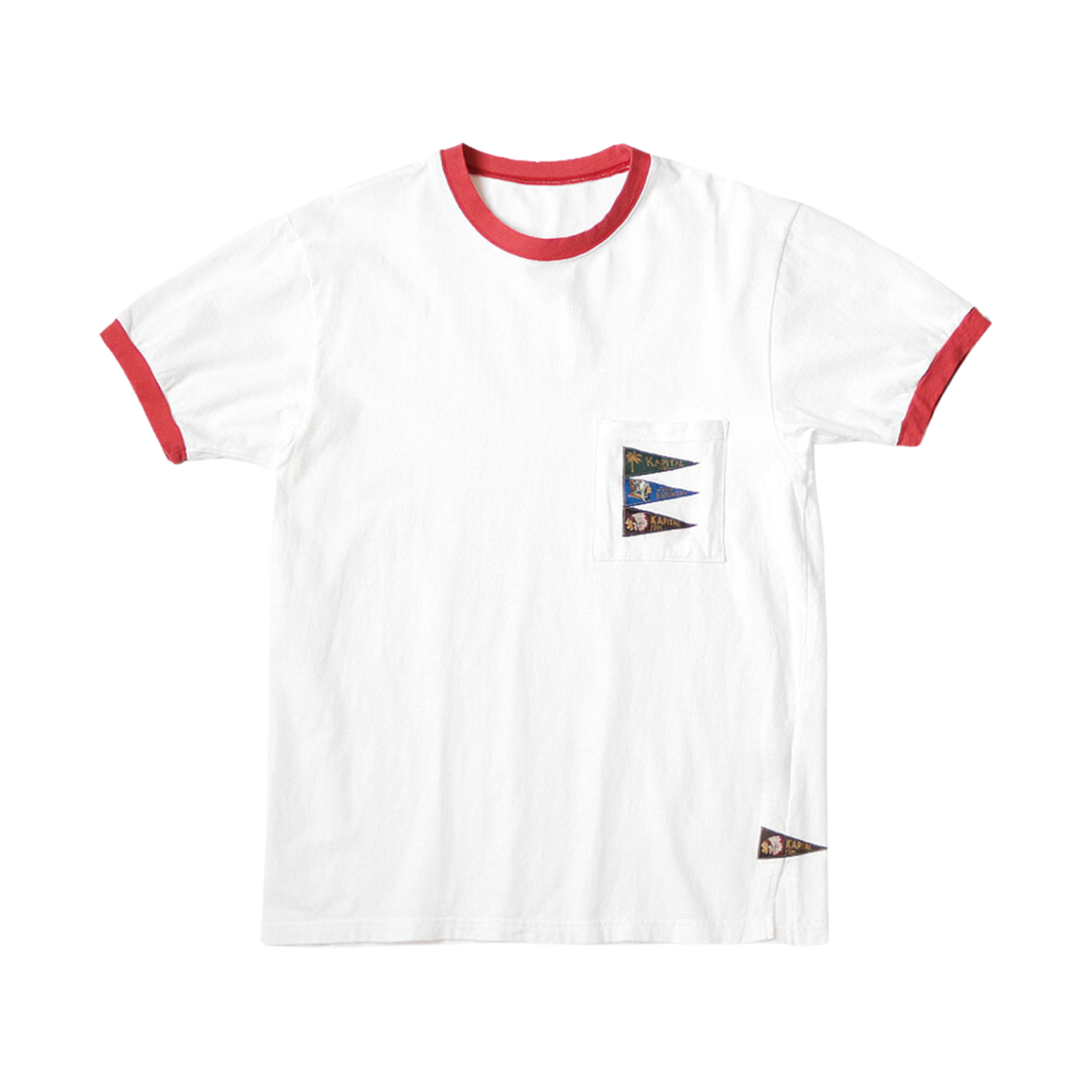 캐피탈 20 페넌트 링거 티셔츠 4 플래그 화이트