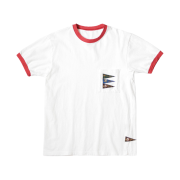 Kapital 20 Pennant Ringer T-Shirt 4 Flags White