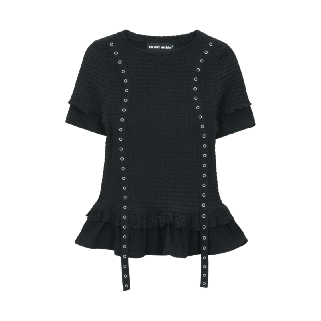 베이컨트 아카이브 에델 레이어드 셔링 티셔츠 블랙