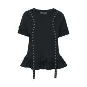 Vacant Archive Edel Layered Shirring T-Shirt Black