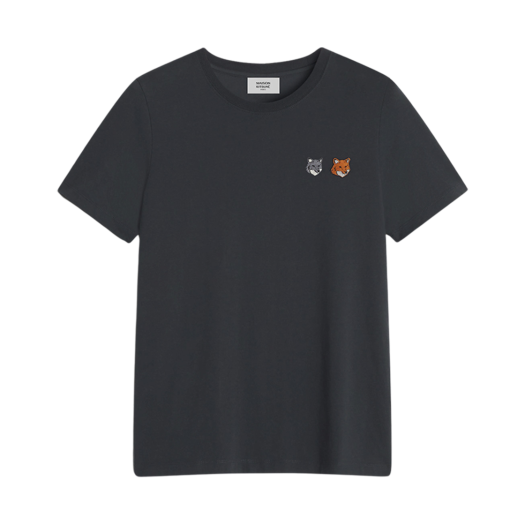 (W) Maison Kitsune Double Bold Fox Head Regular T-Shirt Anthracite