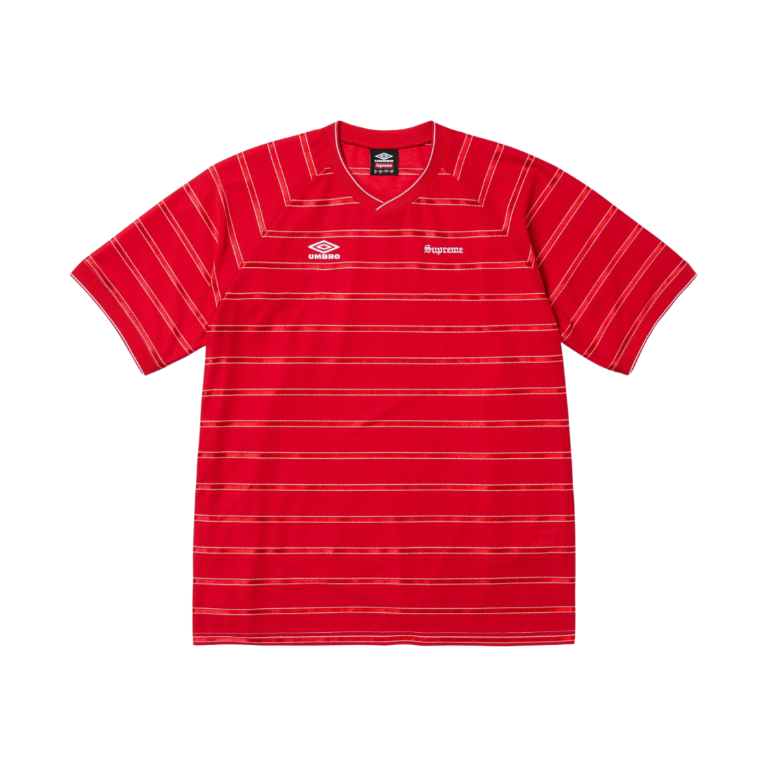 슈프림 x 엄브로 스트라이프 사커 저지 레드 - 25SS(Supreme x Umbro Stripe Soccer Jersey Red - 25SS)