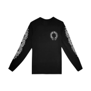 Chrome Hearts Horseshoe Logo Waffle Thermal Floral Long Sleeve T-Shirt Black