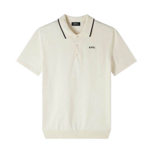 Tシャツ・カットソー A.P.C. Carter Logo Regular Fit Short Sleeve Polo Shirt White Carter polo shirt | Solid-color organic cotton piqué