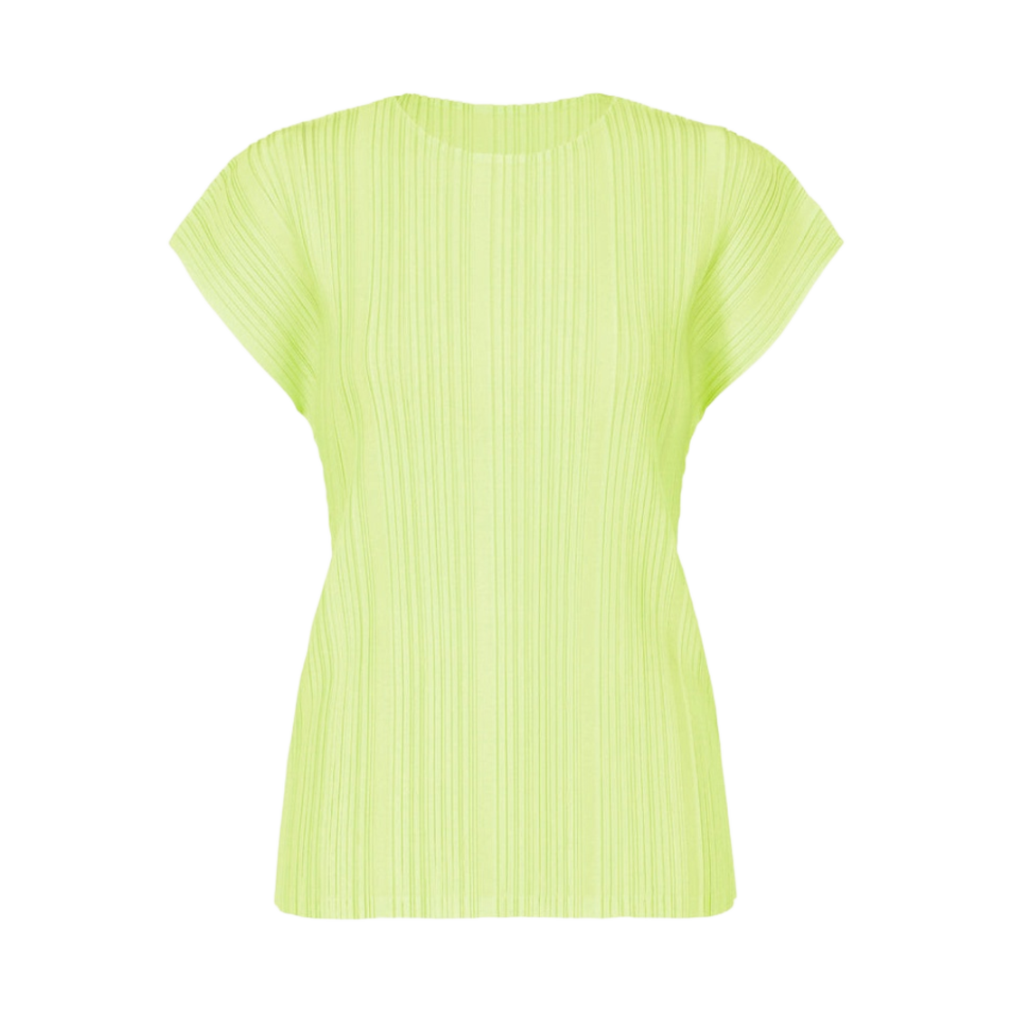 (W) 플리츠 플리즈 이세이 미야케 리프 캡슬리브 탑 페일 옐로우((W) Pleats Please Issey Miyake Leap Cap Sleeve Top Pale Yellow) - 1
