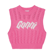 (W) Ganni Rope Cropped Vest Bonbon