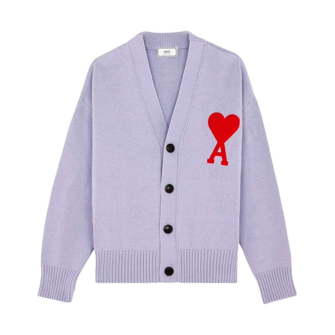 아미 빅 하트 로고 오버사이즈 가디건 라일락(AMI de Coeur Oversize Cardigan Lilac) - 1
