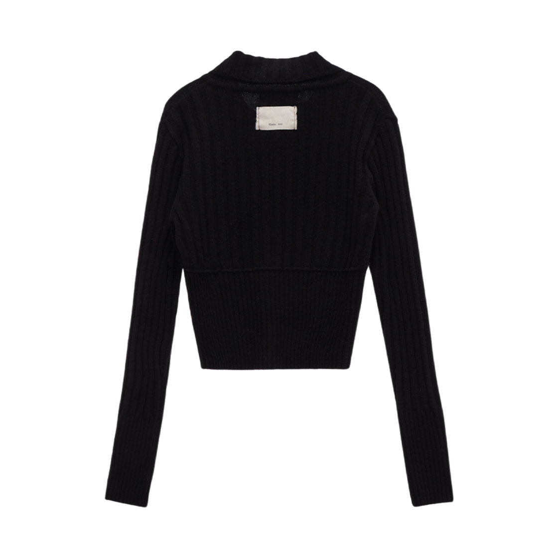 (W) 마뗑킴 세미 크롭 니트 가디건 블랙((W) Matin Kim Semi Crop Knit Cardigan Black) - 2