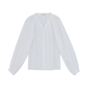 Leha Women Freya Gathered Cotton Poplin Shirts White