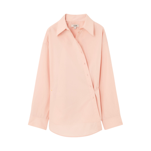 1235064001 (W) COS Oversized Wrap Shirt Pink