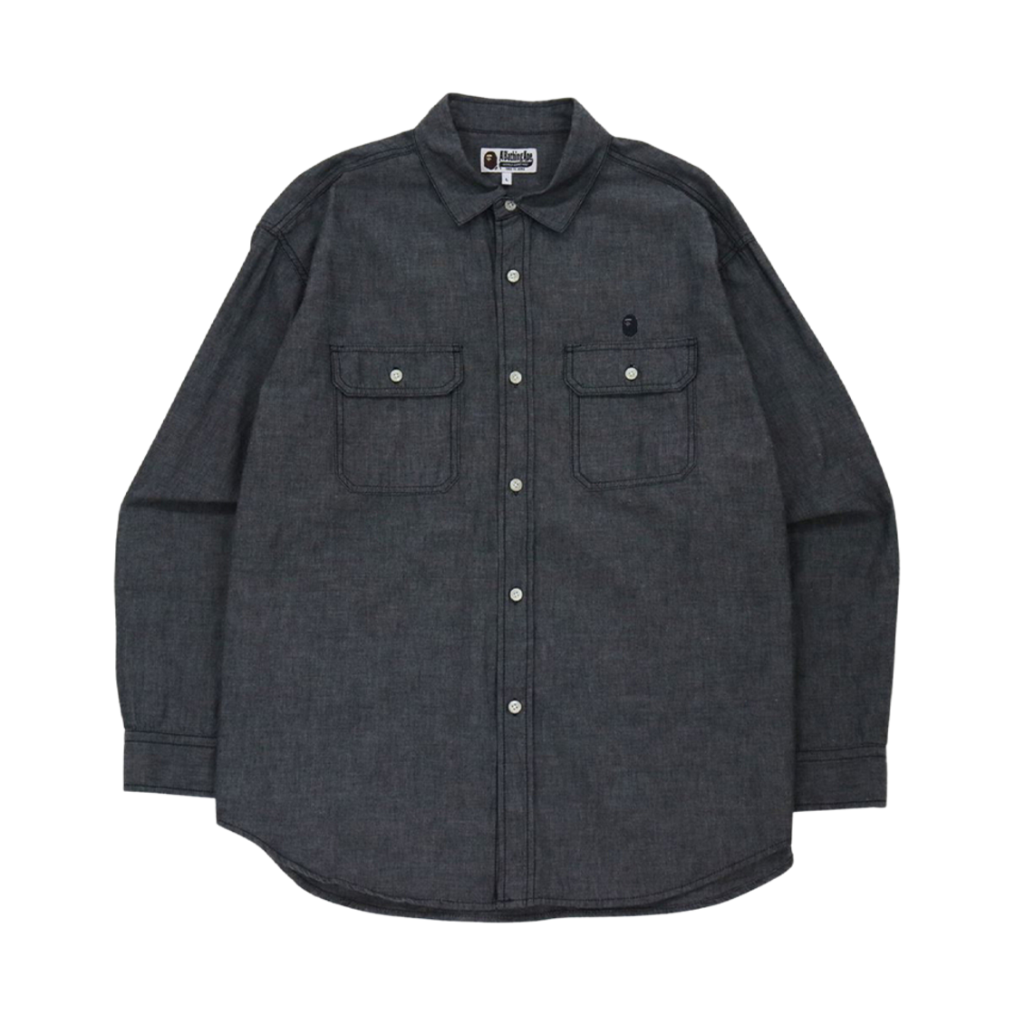 0ZXSTM13102SH BAPE Chambray Loose Fit Shirt Black