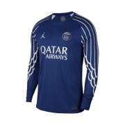 Jordan x Paris Saint-Germain 2024/25 Stadium 4th Dri-Fit Replica Long-Sleeve Jersey Blue Void Phantom (Non Marking Ver.)