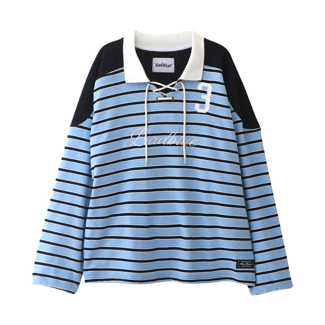 배드블루 스트라이프 폴로 하키 져지 블루(BadBlue Stripe Polo Hockey Jersey Blue)