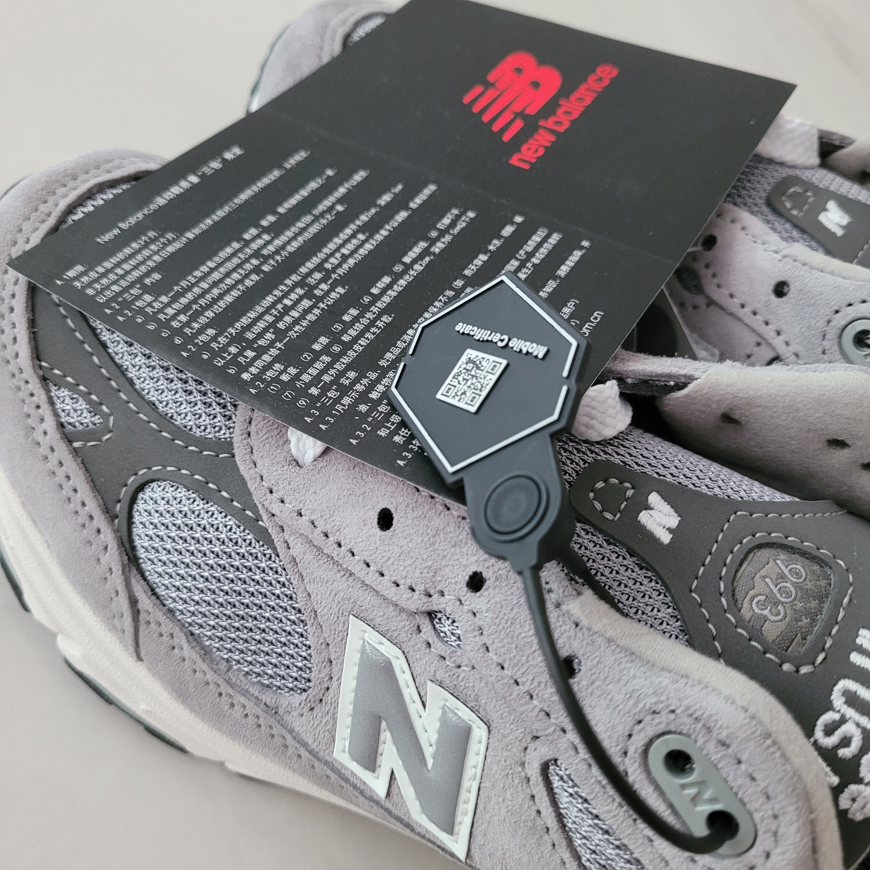 (W) New Balance 993 Made in USA Grey - B Standard 착용 스타일 - 4