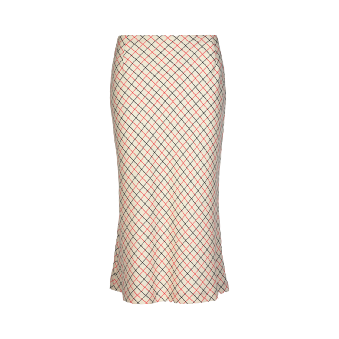 (W) 메종 마르지엘라 울 실크 에이 라인 스커트 에크루 체크((W) Maison Margiela Wool Silk A-Line Skirt Ecru Check) - 1