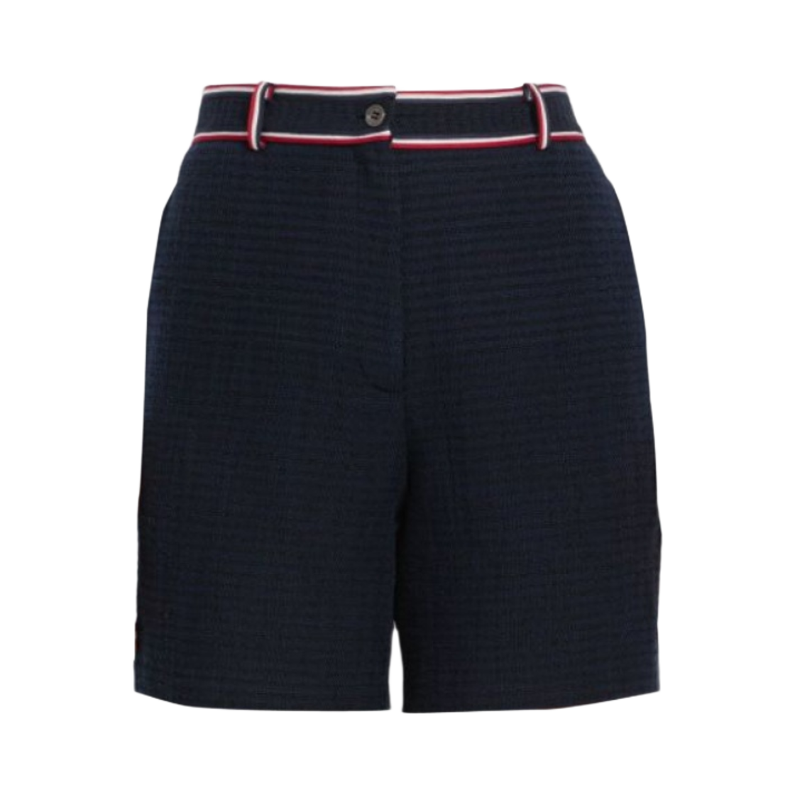 FJQ097A-F0302-415 (W) Thom Browne University Stripe High Waisted Short Navy