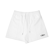 BORN TO WIN Track Line Pin Tuck Jersey Shorts Ivory