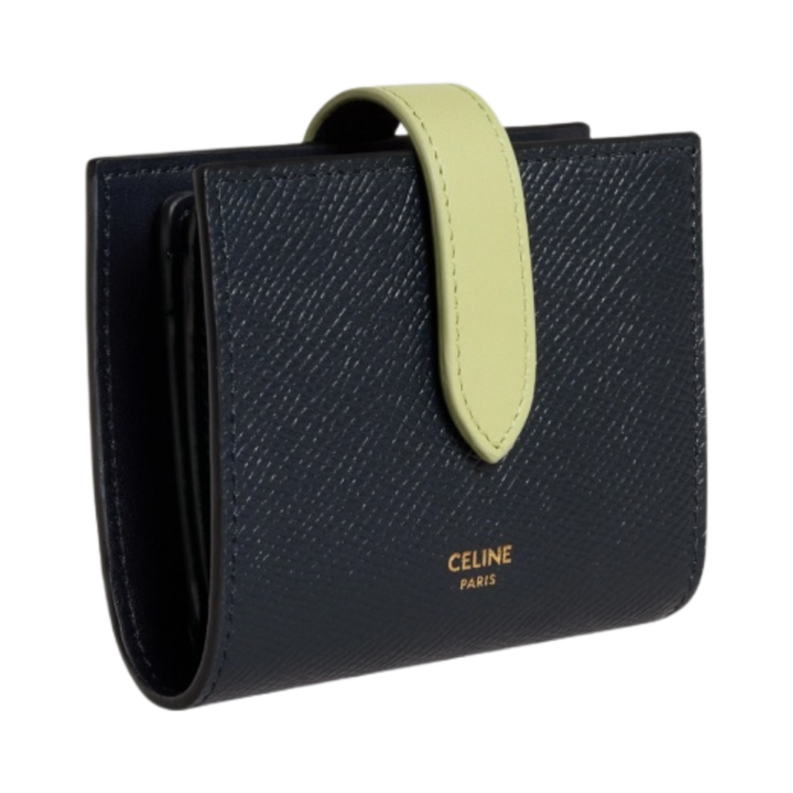 셀린느 바이컬러 그레인드 카프스킨 스몰 스트랩 지갑 다크 네이비 라이트 제이드(Celine Small Strap Wallet in Bicolour Grained Calfskin Dark Navy Light Jade) - 2