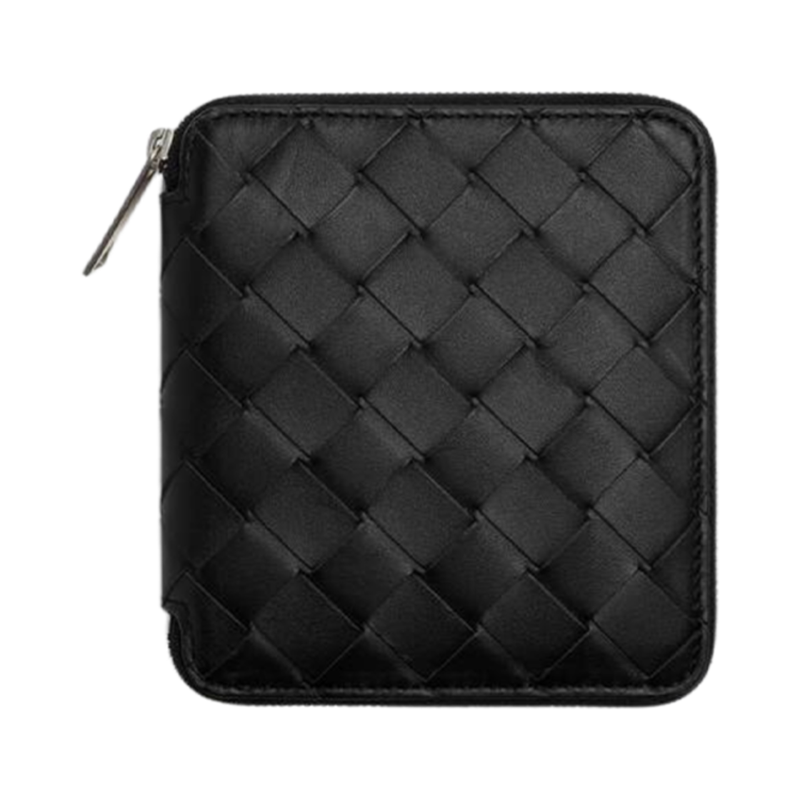 보테가 베네타 컴팩트 지퍼 어라운드 지갑 블랙(Bottega Veneta Compact Zip Around Wallet Black) - 1