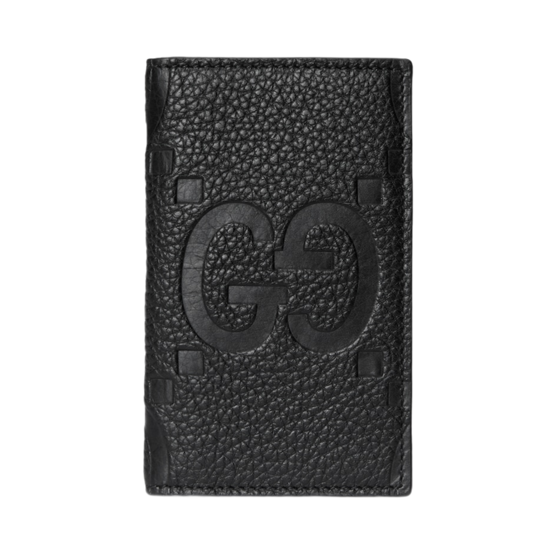 739478-AABY0-1000 Gucci Jumbo GG Card Case Black Leather