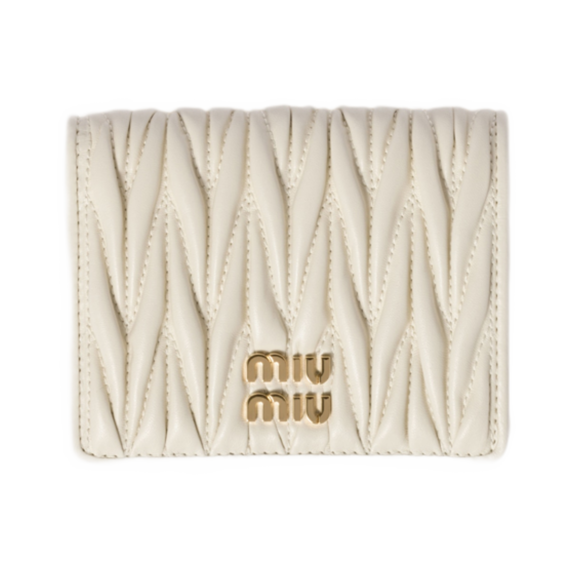 미우 미우 마테라쎄 나파 레더 카드 홀더 화이트(Miu Miu Matelasse Nappa Leather Card Holder White) - 1