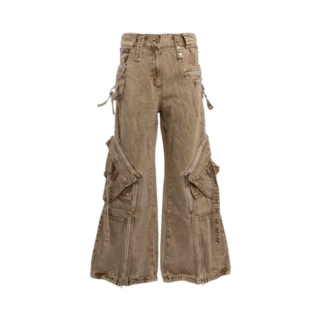 - No/Faith Studios Cargo Denim Pants Sand