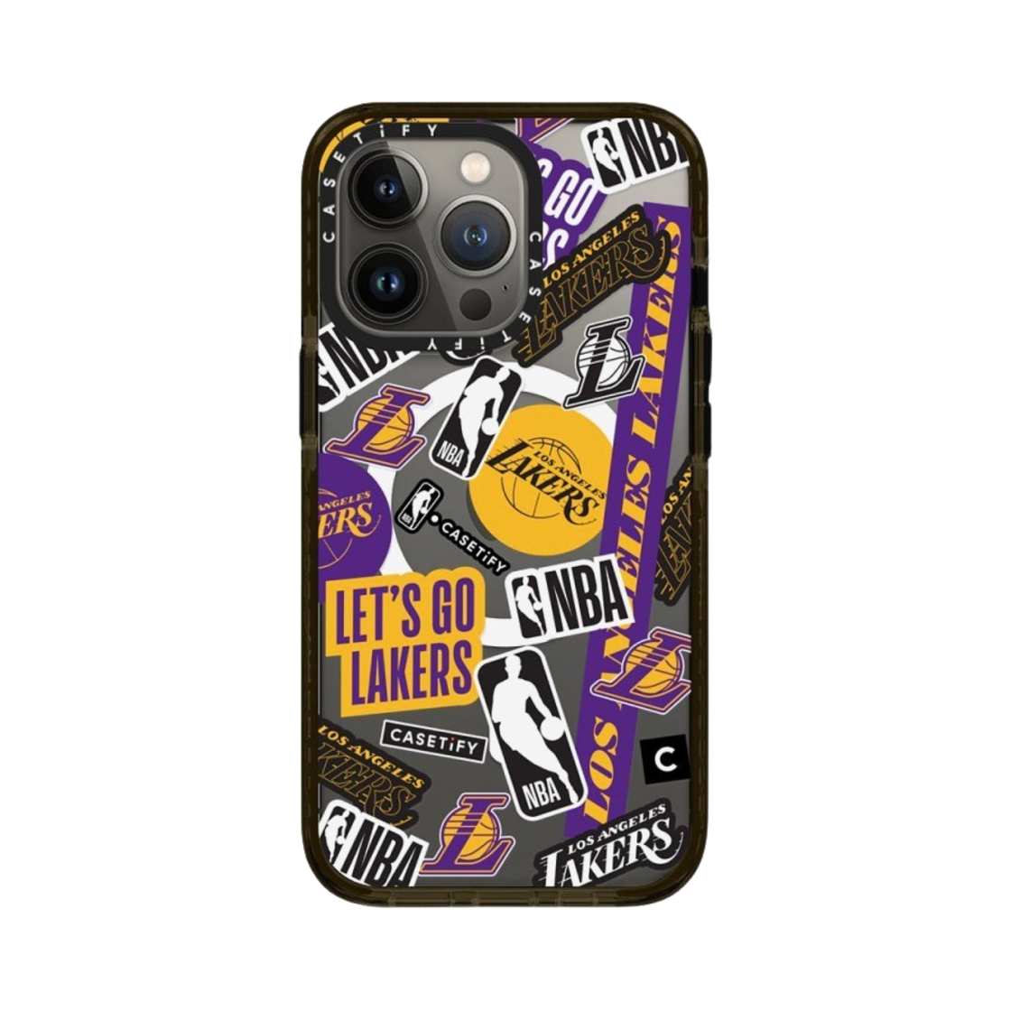 케이스티파이 x NBA 아이폰 레이커스 매니아 케이스 클리어 블랙(Casetify x NBA iPhone Lakers Mania Case Clear Black) - 4