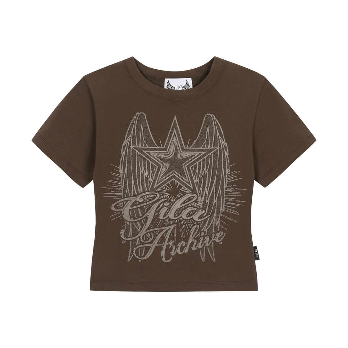 GL25SUTP02BR Gila Archive Star Wing Crop T-Shirt Brown