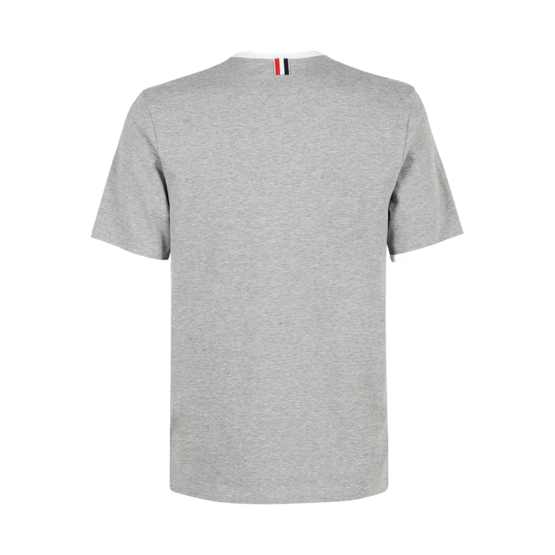 톰브라운 코튼 콘트라스트 트림 티셔츠 라이트 그레이(Thom Browne Cotton Contrast Trim T-Shirt Light Grey) - 2