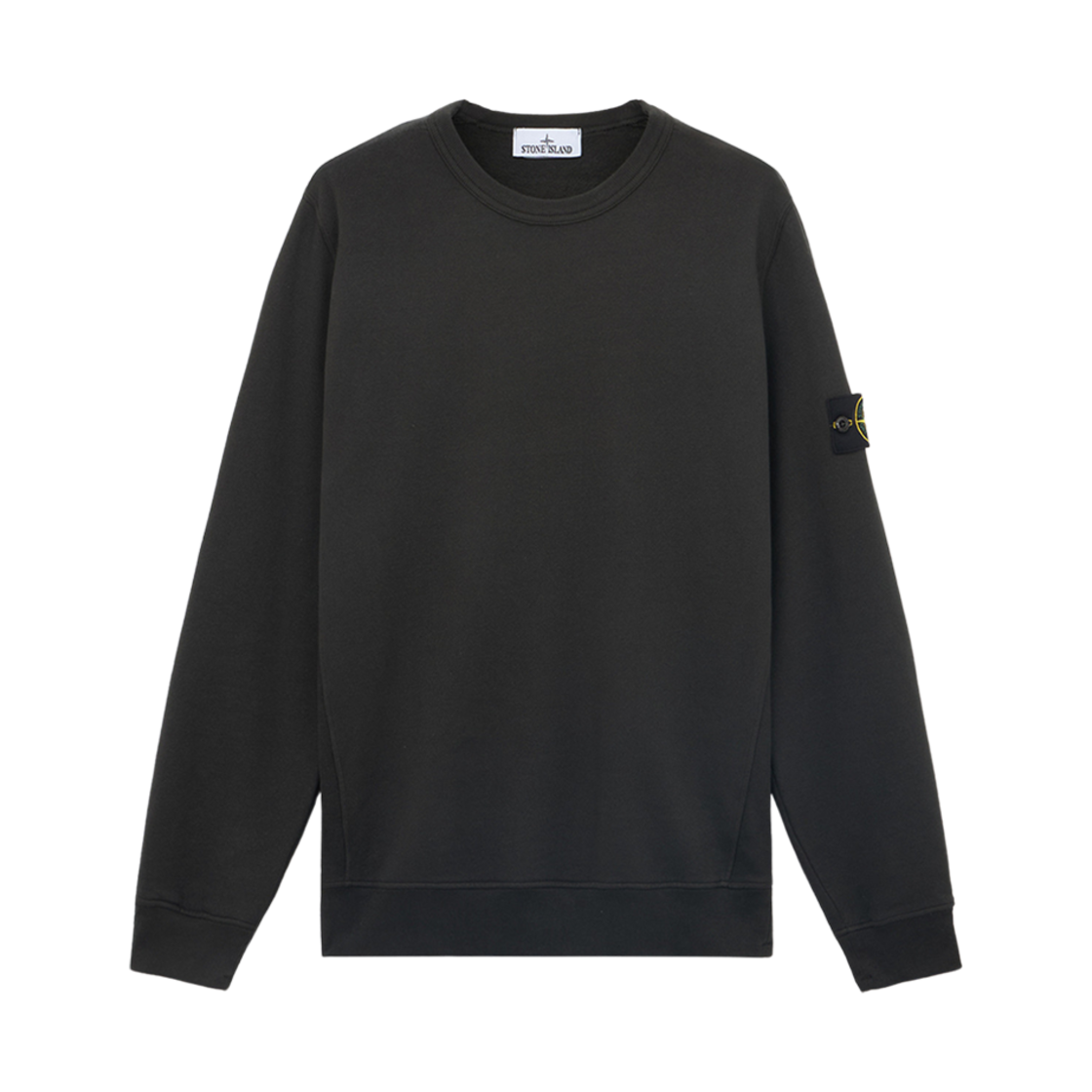 811562420-V0062 Stone Island 62420 Brushed Organic Cotton Fleece Crewneck Sweatshirt with Ribbing Lead Grey - 24FW