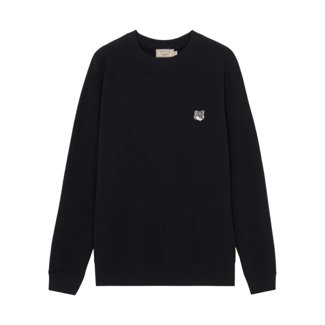 GM00333KM0002 Maison Kitsune Grey Fox Head Patch Classic Sweatshirt Black
