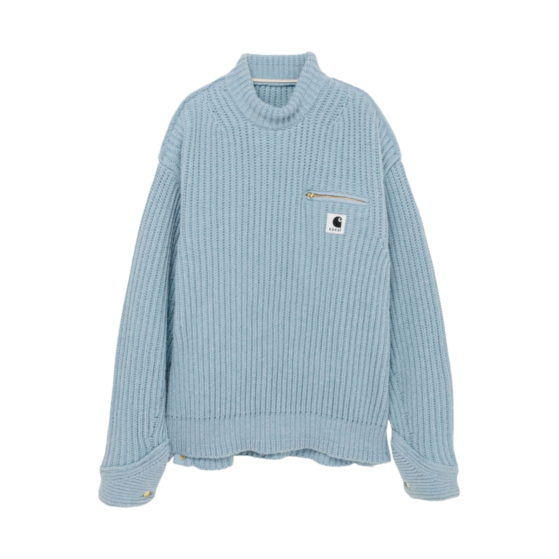 사카이 x 칼하트 WIP 니트 풀오버 디트로이트 라이트 블루(Sacai x Carhartt WIP Knit Pullover Detroit Light Blue) - 1
