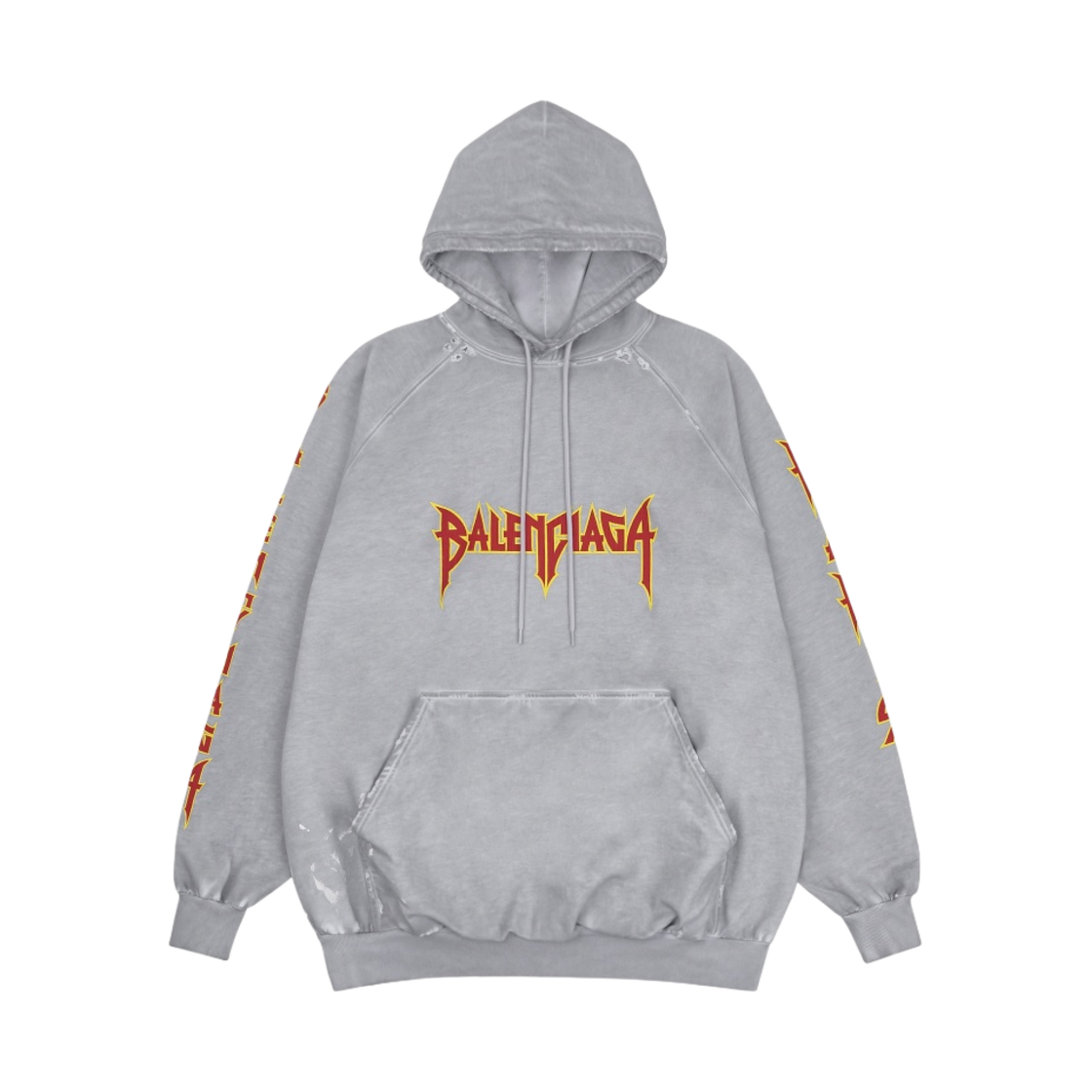 697879TMV890901 Balenciaga Metal Oversized Hoodie Light Grey