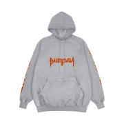 Balenciaga Metal Oversized Hoodie Light Grey