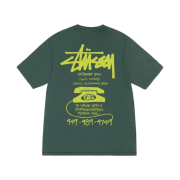 Stussy Old Phone Pigment Dyed T-Shirt Forest