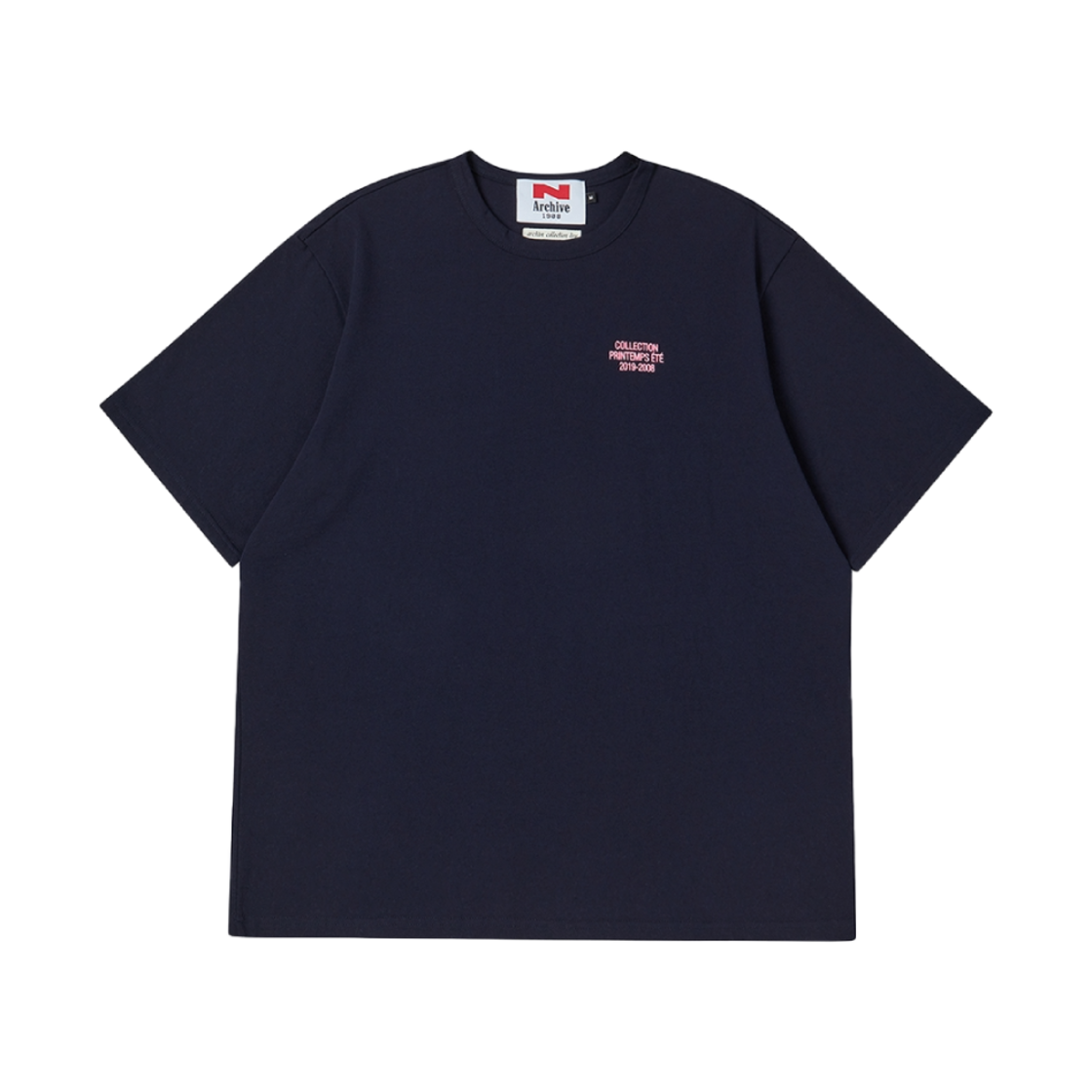 엔 아카이브 아카이브 스탬프 프린트 16수 코튼 반팔 티셔츠 네이비(N ARCHIVE Archive Stamp Print 16's Cotton 1/2 T-Shirt Navy) - 1