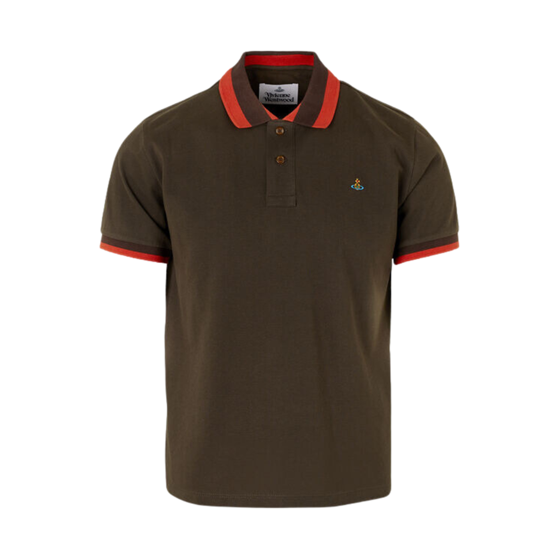 비비안 웨스트우드 클래식 폴로 스트라이프 칼라 카키(Vivienne Westwood Classic Polo Stripe Collar Khaki) - 1