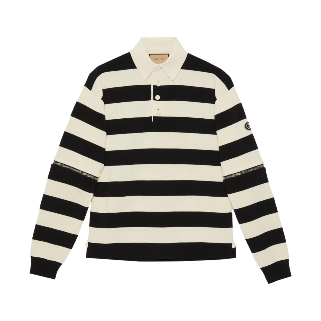 구찌 디태처블 슬리브 니트 폴로 아이보리 블랙(Gucci Detachable Sleeves Knit Polo Ivory Black) - 2