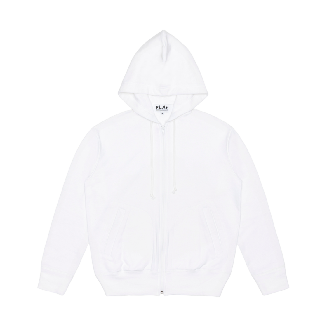 플레이 꼼데가르송 백 프린트 블랙 하트 집업 후드 화이트(Play Comme des Garcons Back Printed Black Heart Zip-Up Hoodie White) - 2