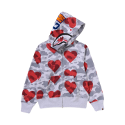 (W) BAPE I Love Bape Shark Full Zip Hoodie Gray