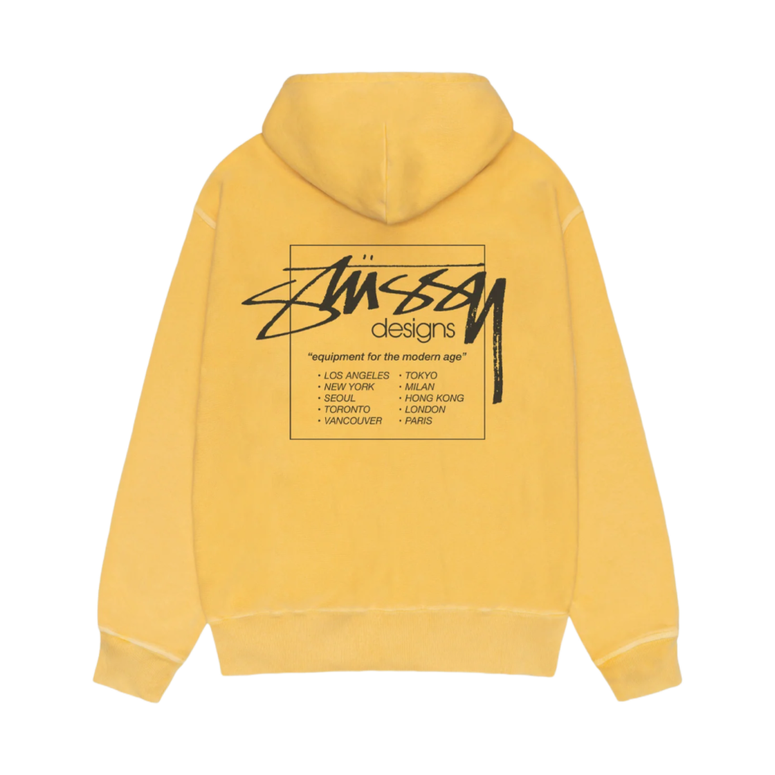 스투시 모던 에이지 피그먼트 다이드 집 후드 옐로우(Stussy Modern Age Pigment Dyed Zip Hoodie Yellow)